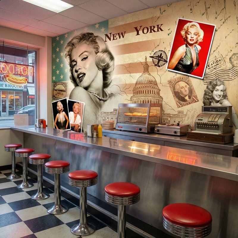 Wall Murals: Marilyn Monroe New York Collage 0