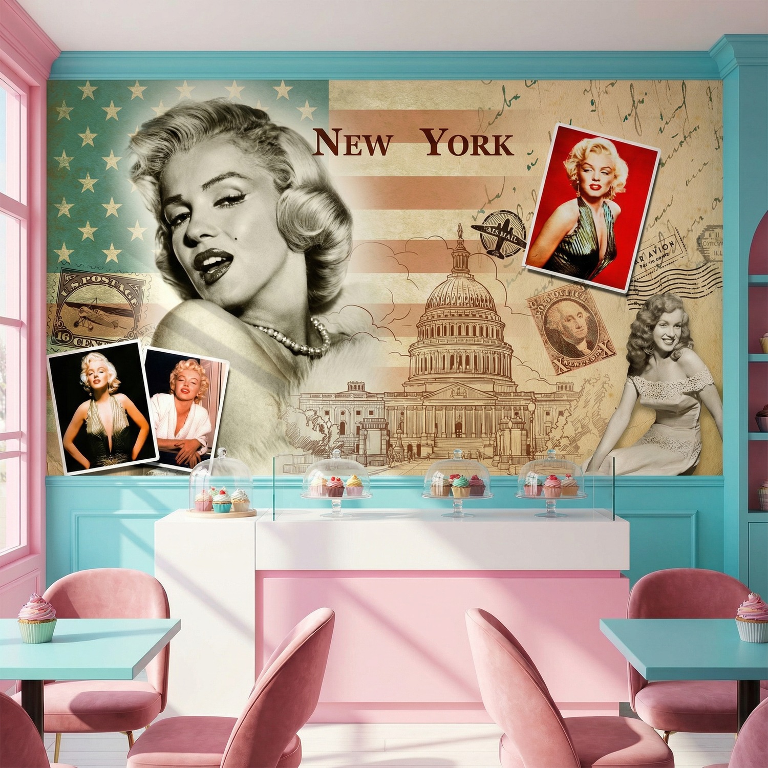 Wall Murals: Collage Marilyn Monroe