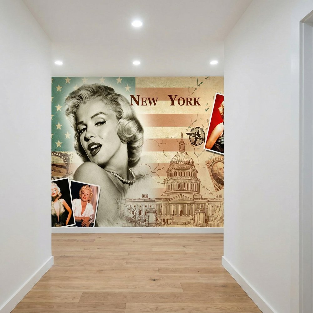 Wall Murals: Marilyn Monroe New York Collage