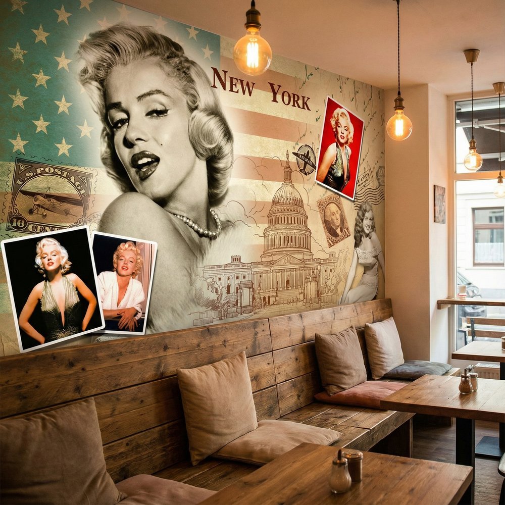 Wall Murals: Marilyn Monroe New York Collage