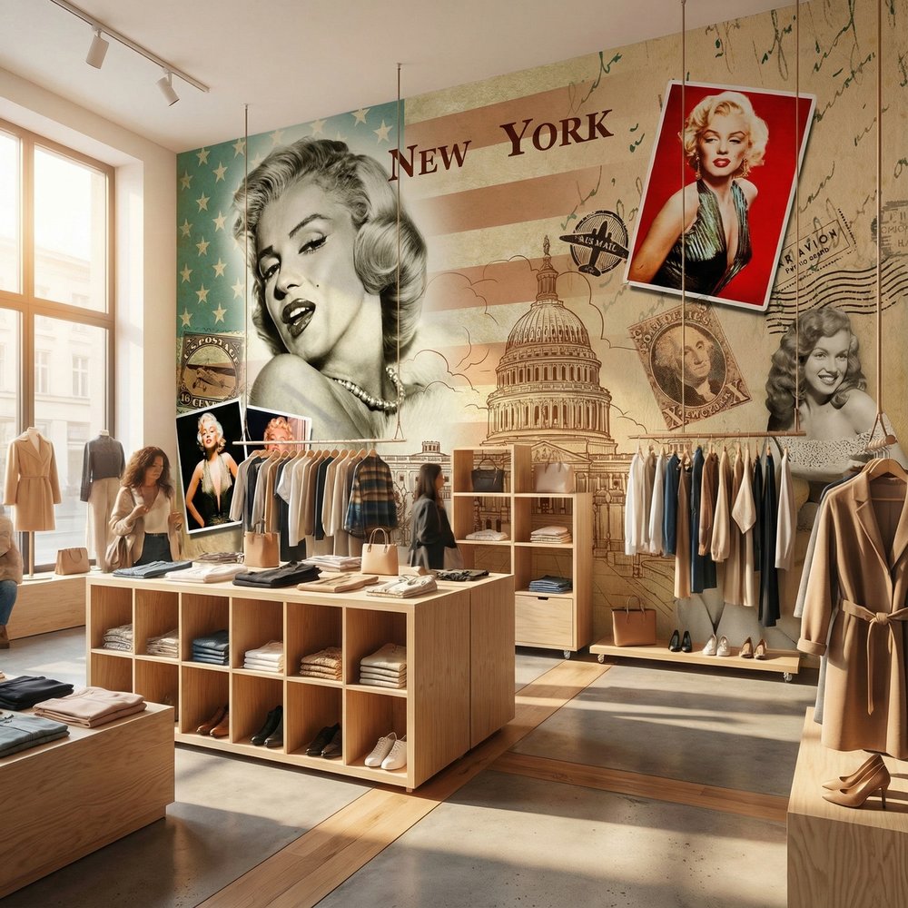 Wall Murals: Marilyn Monroe New York Collage