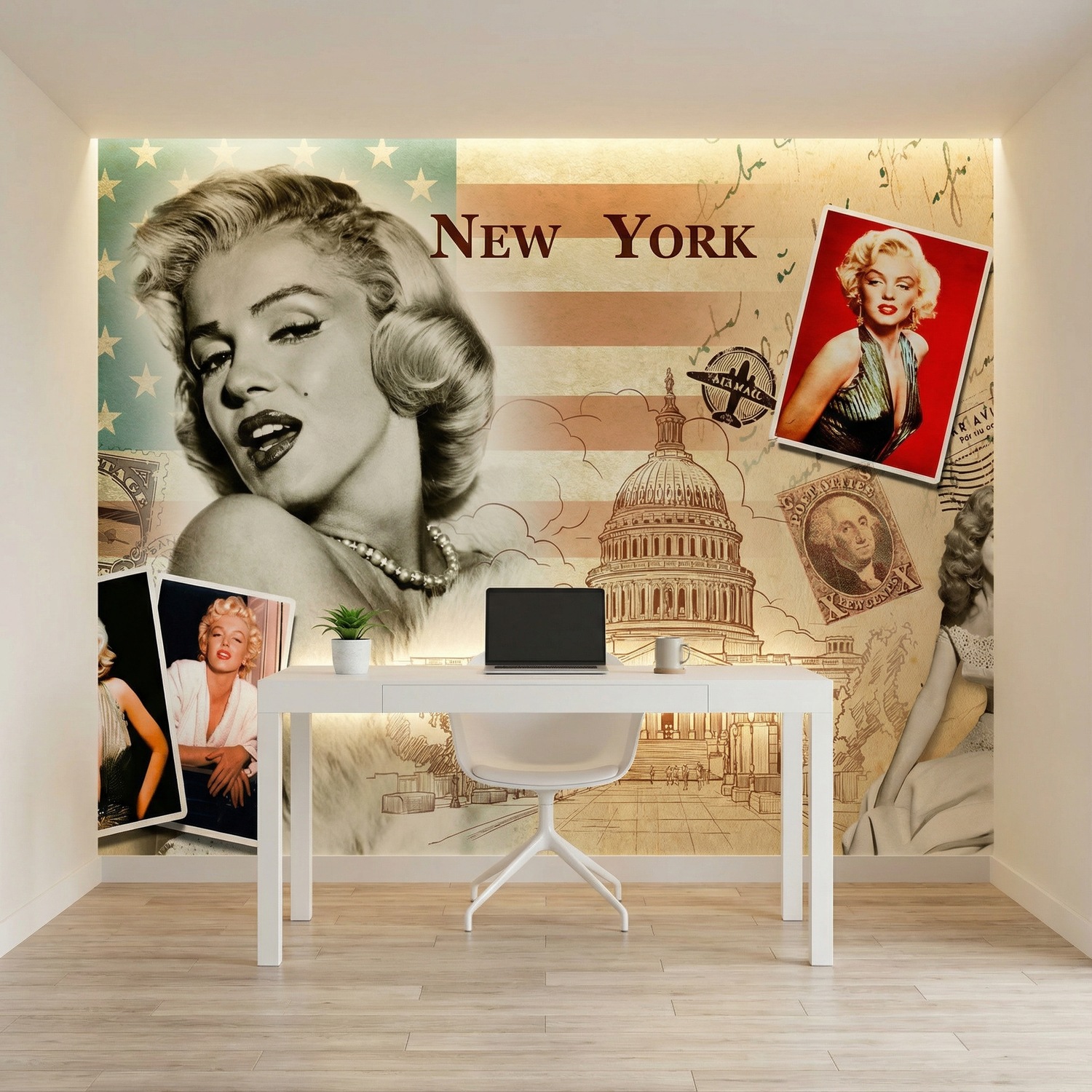 Wall Murals: Collage Marilyn Monroe