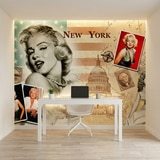 Wall Murals: Marilyn Monroe New York Collage 4