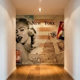 Wall Murals: Marilyn Monroe New York Collage 6