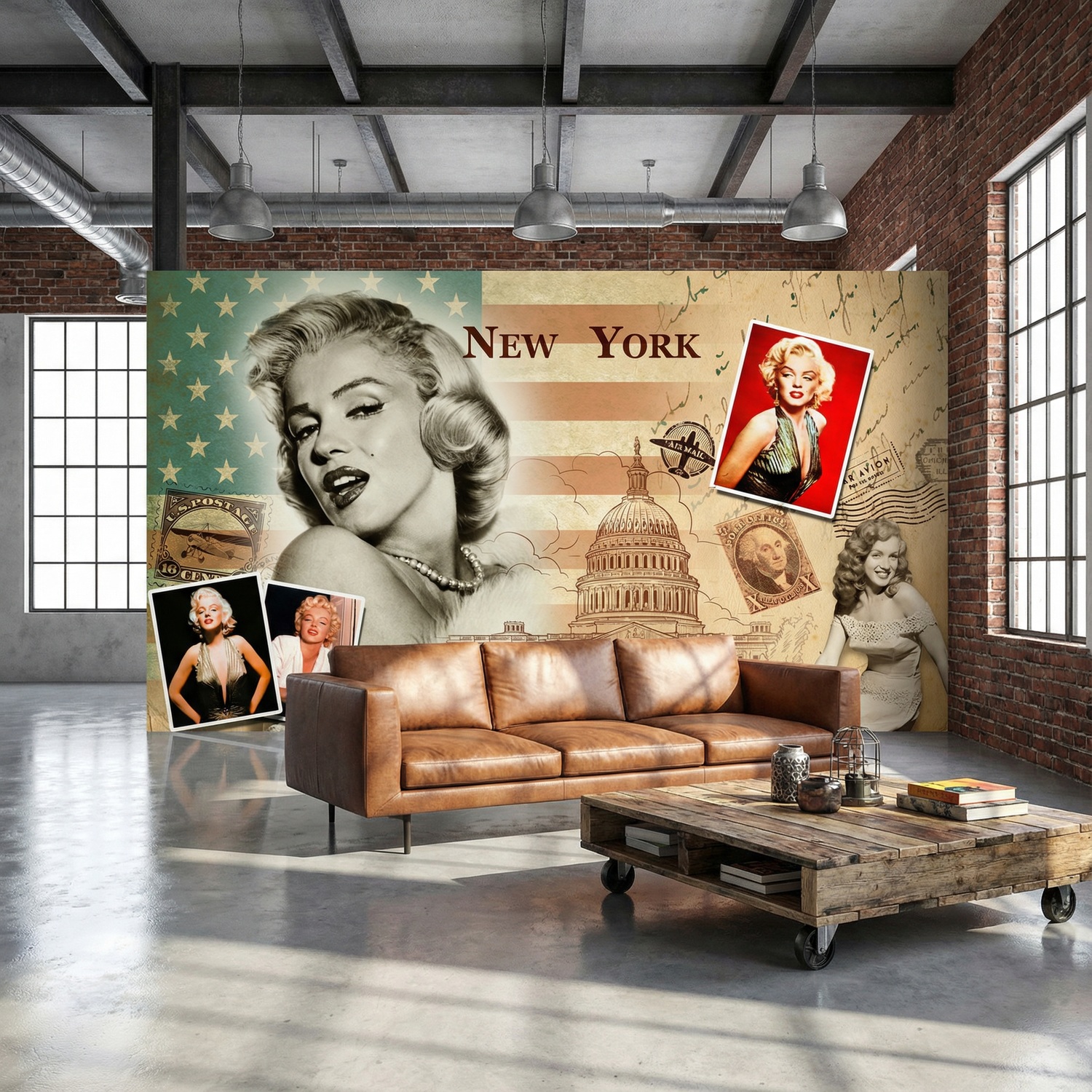 Wall Murals: Collage Marilyn Monroe