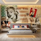 Wall Murals: Marilyn Monroe New York Collage 9