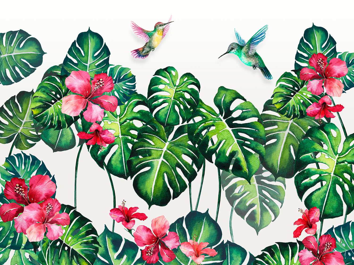 Wall Murals: Hummingbird between Lilies