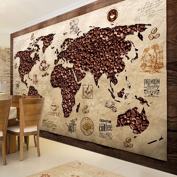 Wall Murals: Coffee World Map