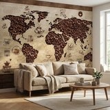 Wall Murals: Coffee World Map 2