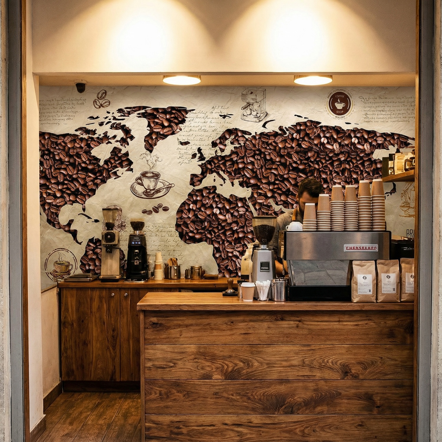 Wall Murals: Coffee World Map