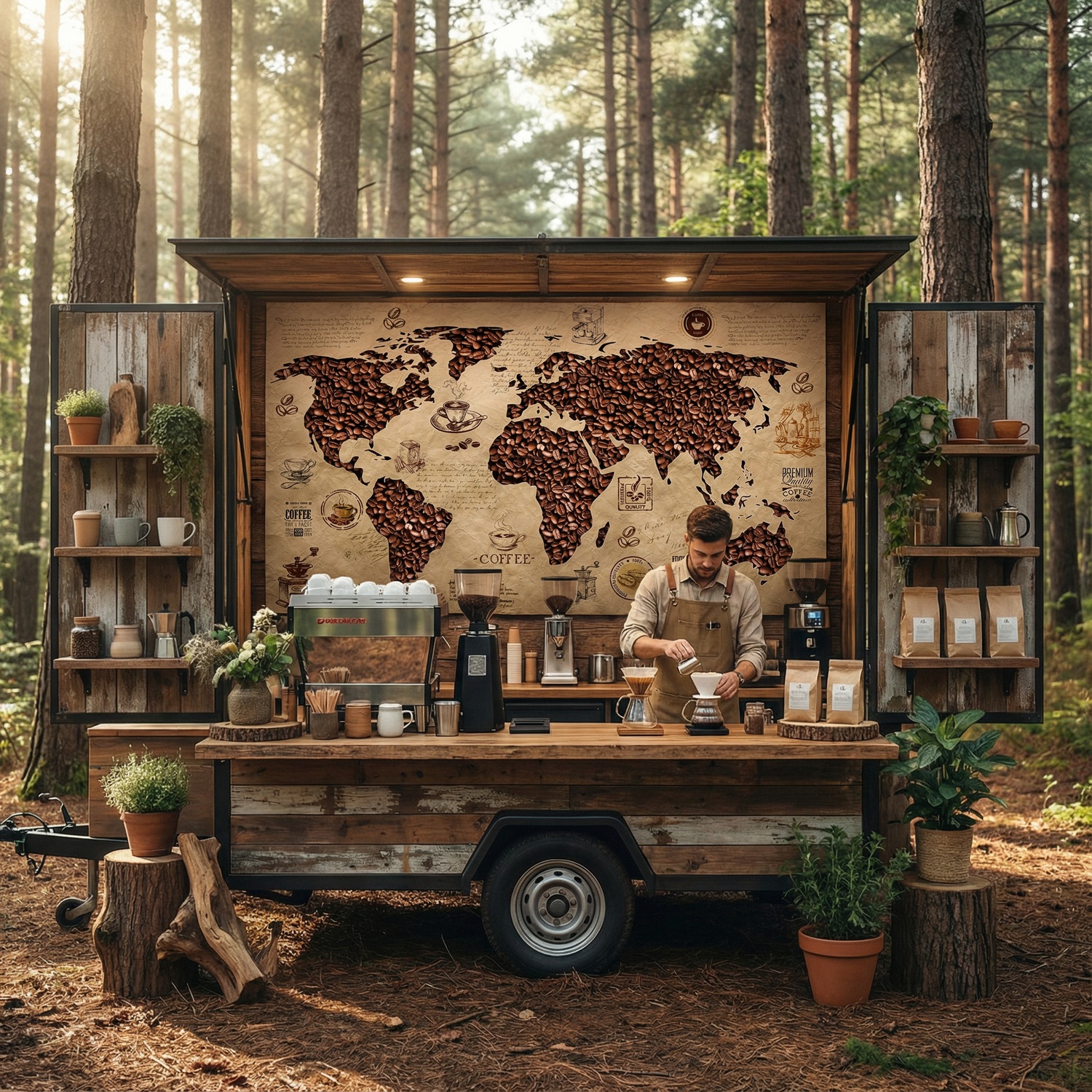 Wall Murals: Coffee World Map