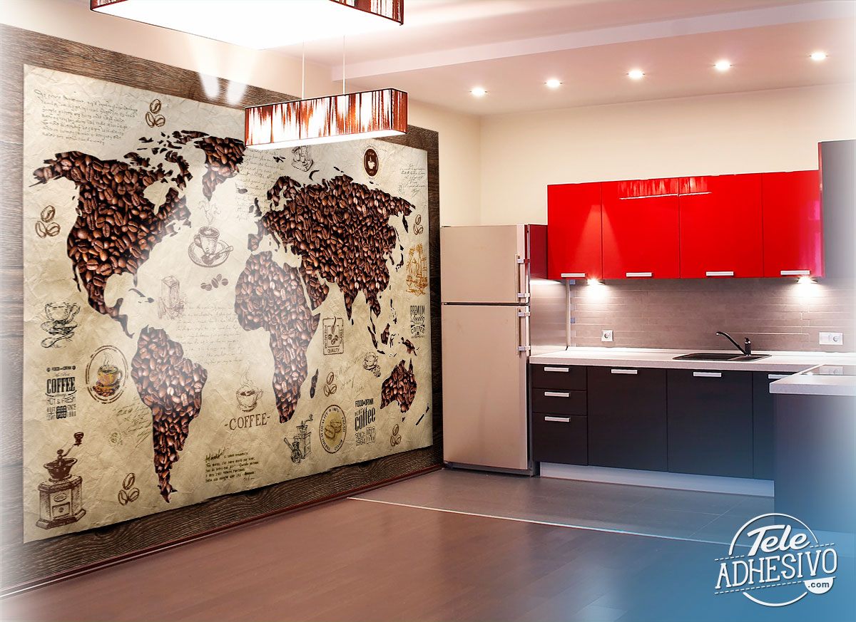 Wall Murals: Coffee World Map