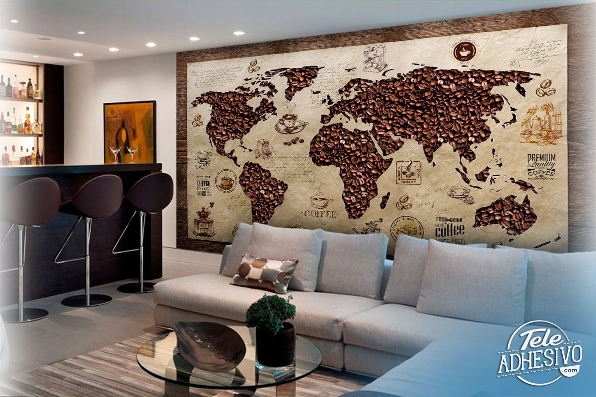 Wall Murals: Coffee World Map