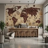 Wall Murals: Coffee World Map 5