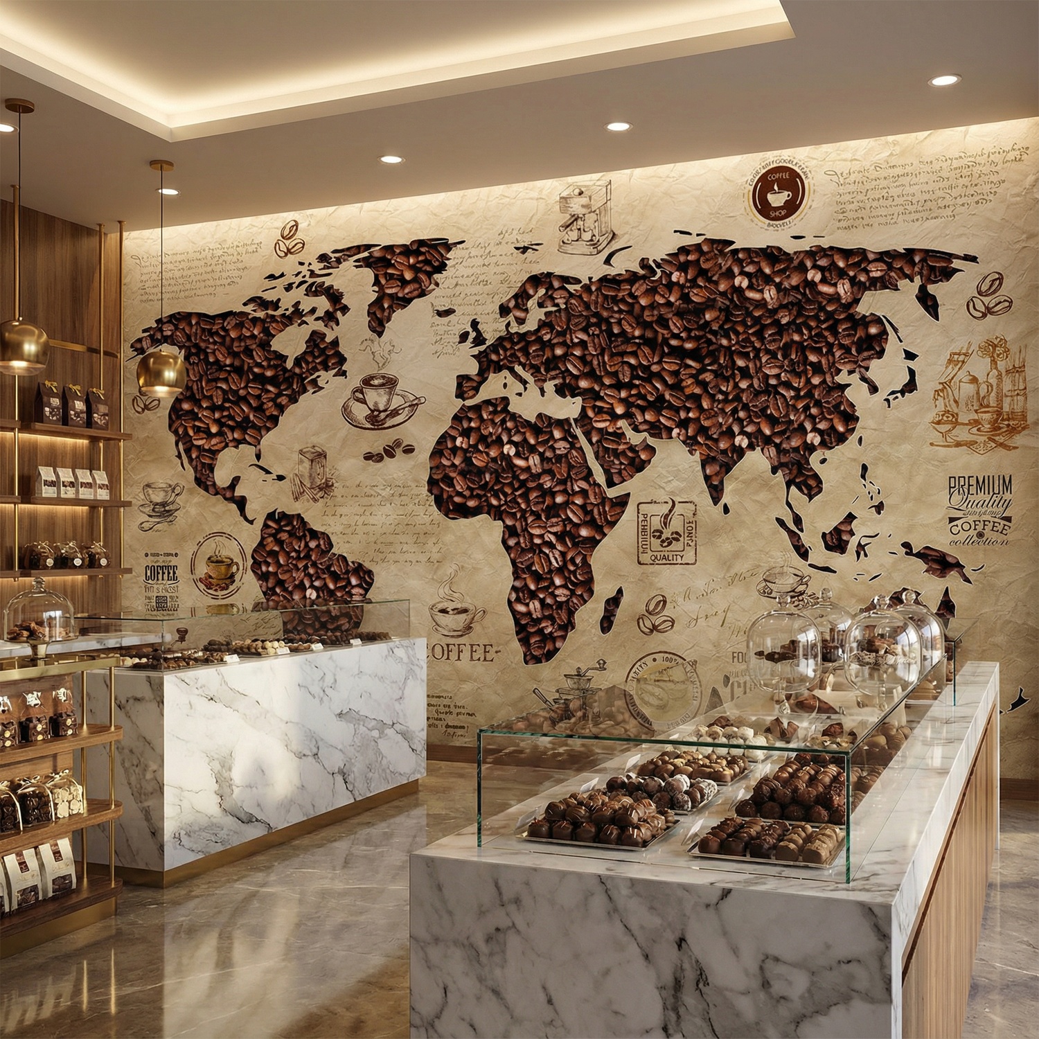 Wall Murals: Coffee World Map