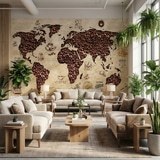 Wall Murals: Coffee World Map 9