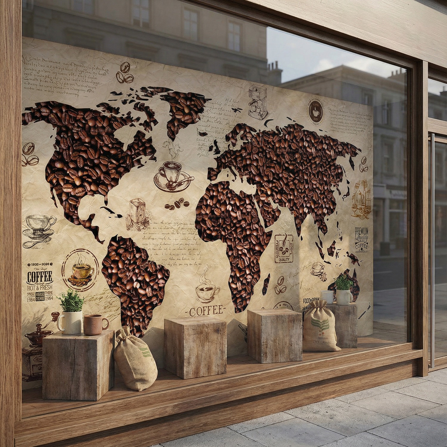 Wall Murals: Coffee World Map