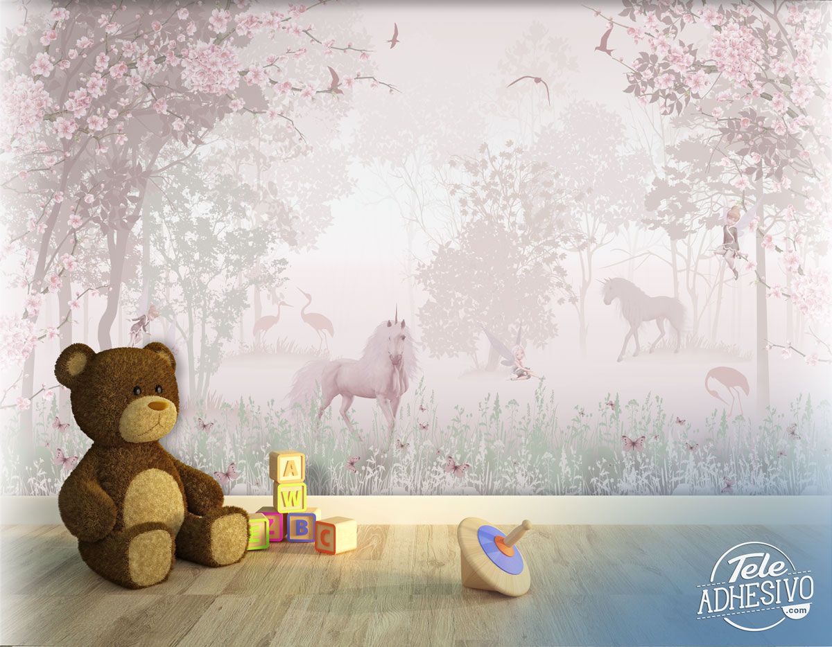 Wall Murals: Unicorn in the forest 