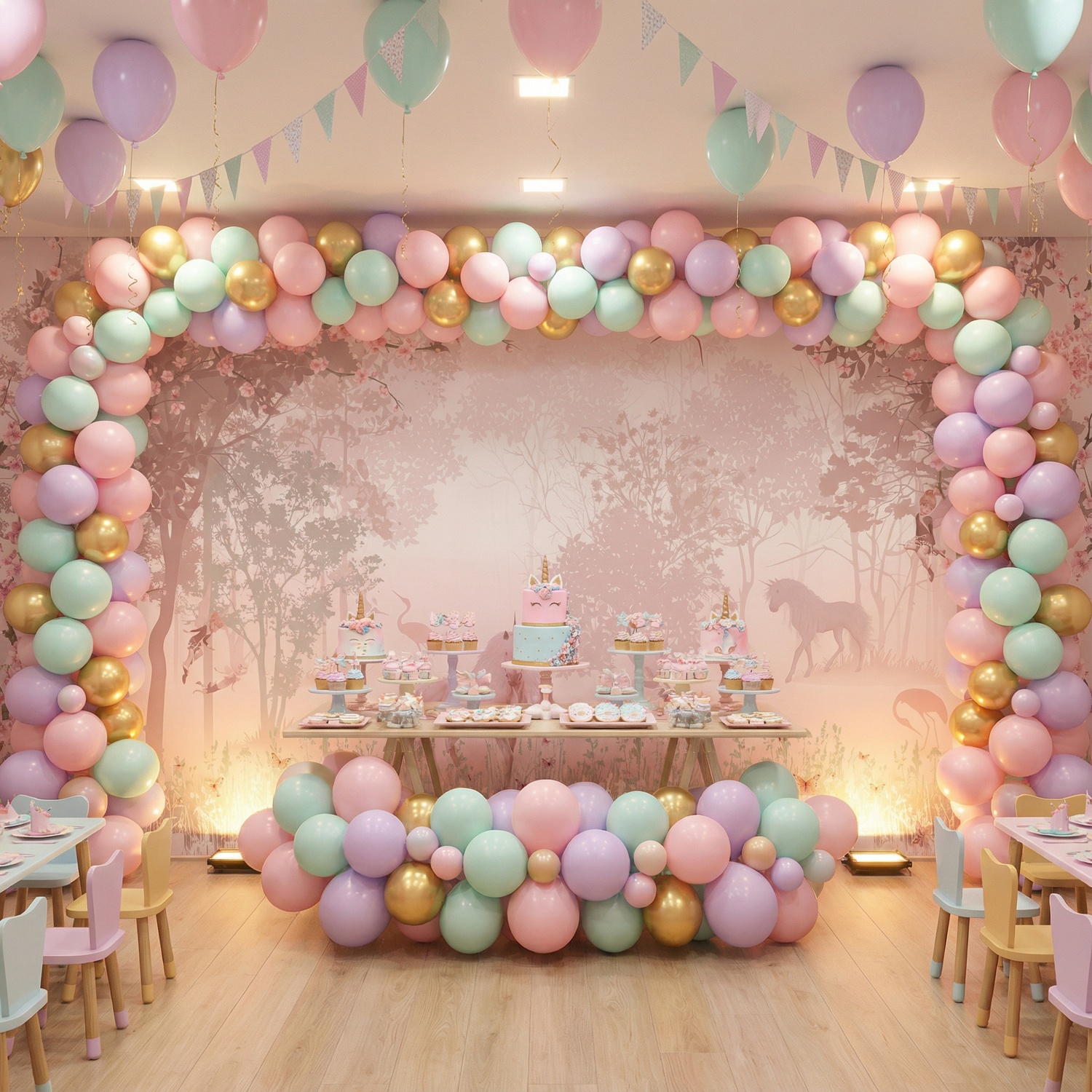 Wall Murals: Unicorn in the forest 