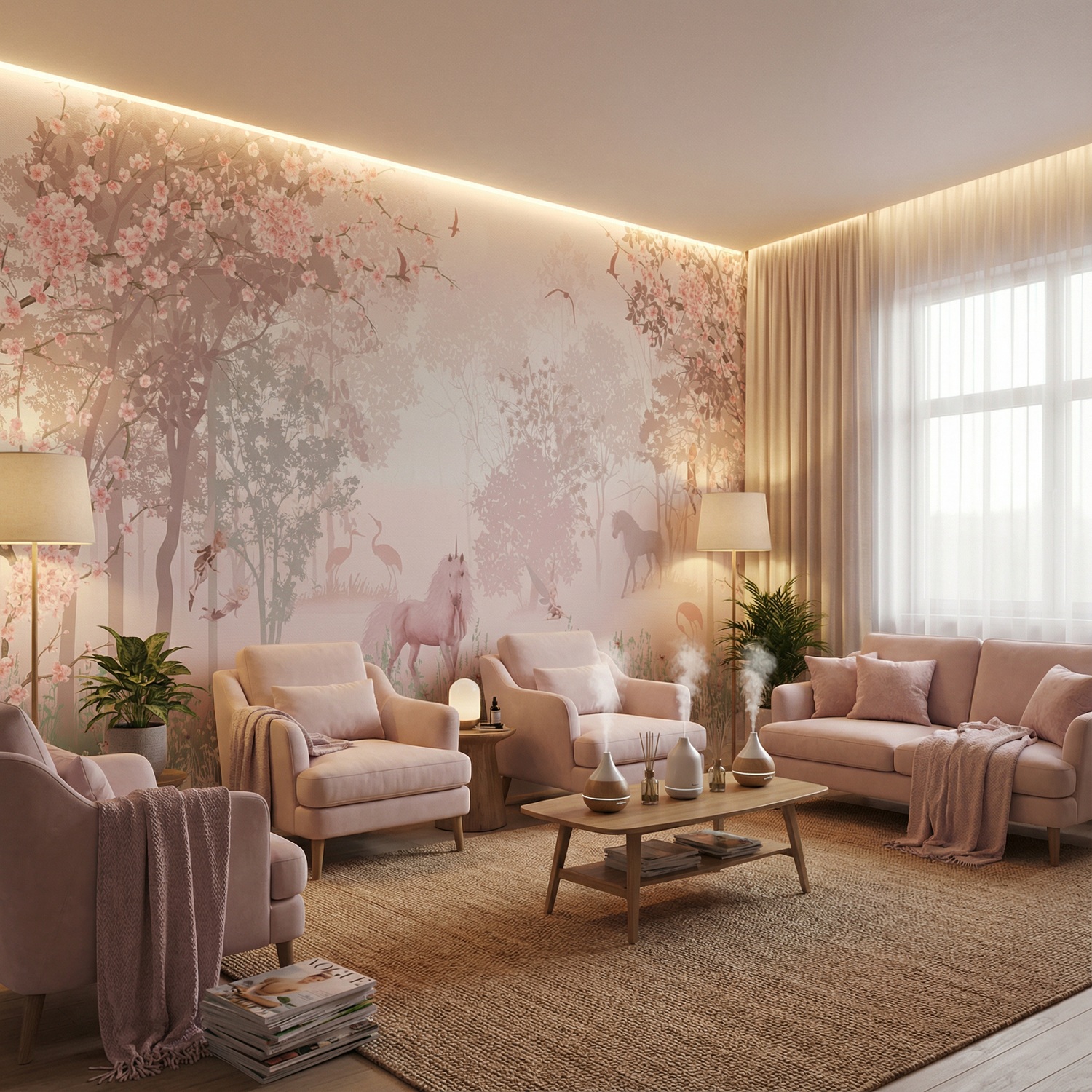 Wall Murals: Unicorn in the forest 