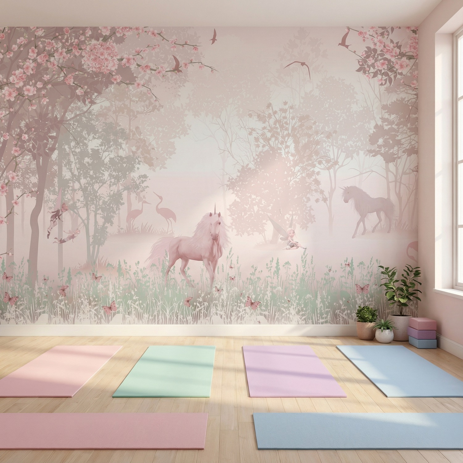 Wall Murals: Unicorn in the forest 