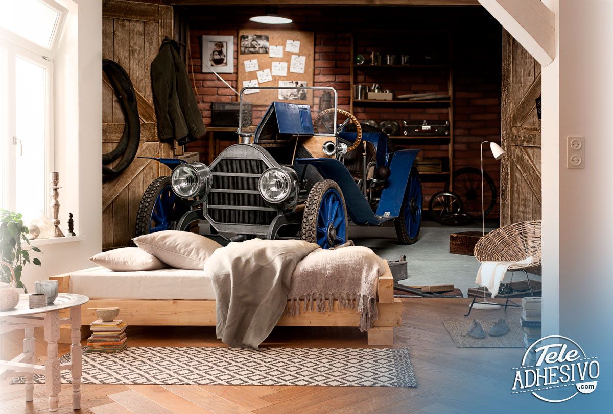 Wall Murals: Old car in the garage