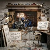 Wall Murals: Old car in the garage 11