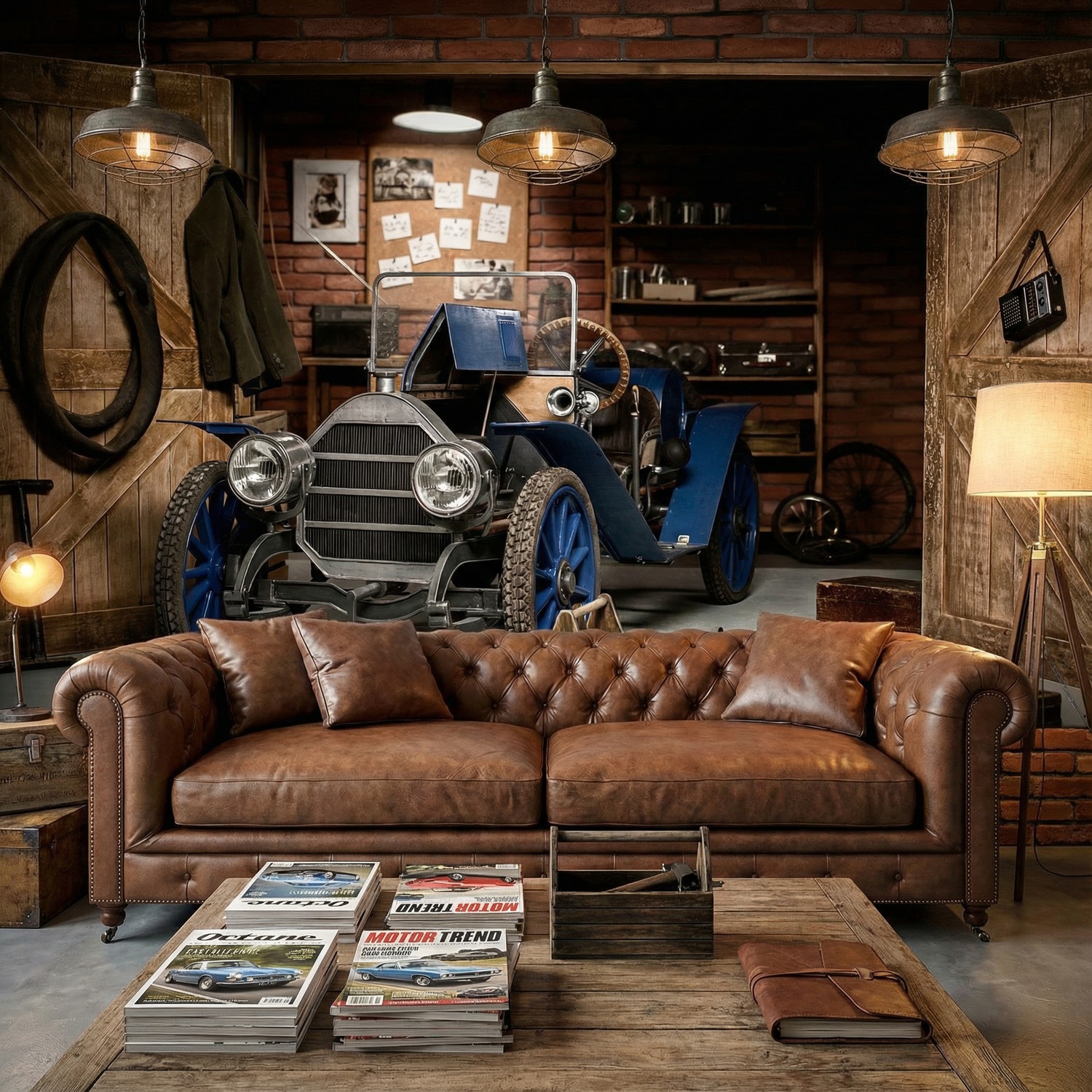 Wall Murals: Old car in the garage