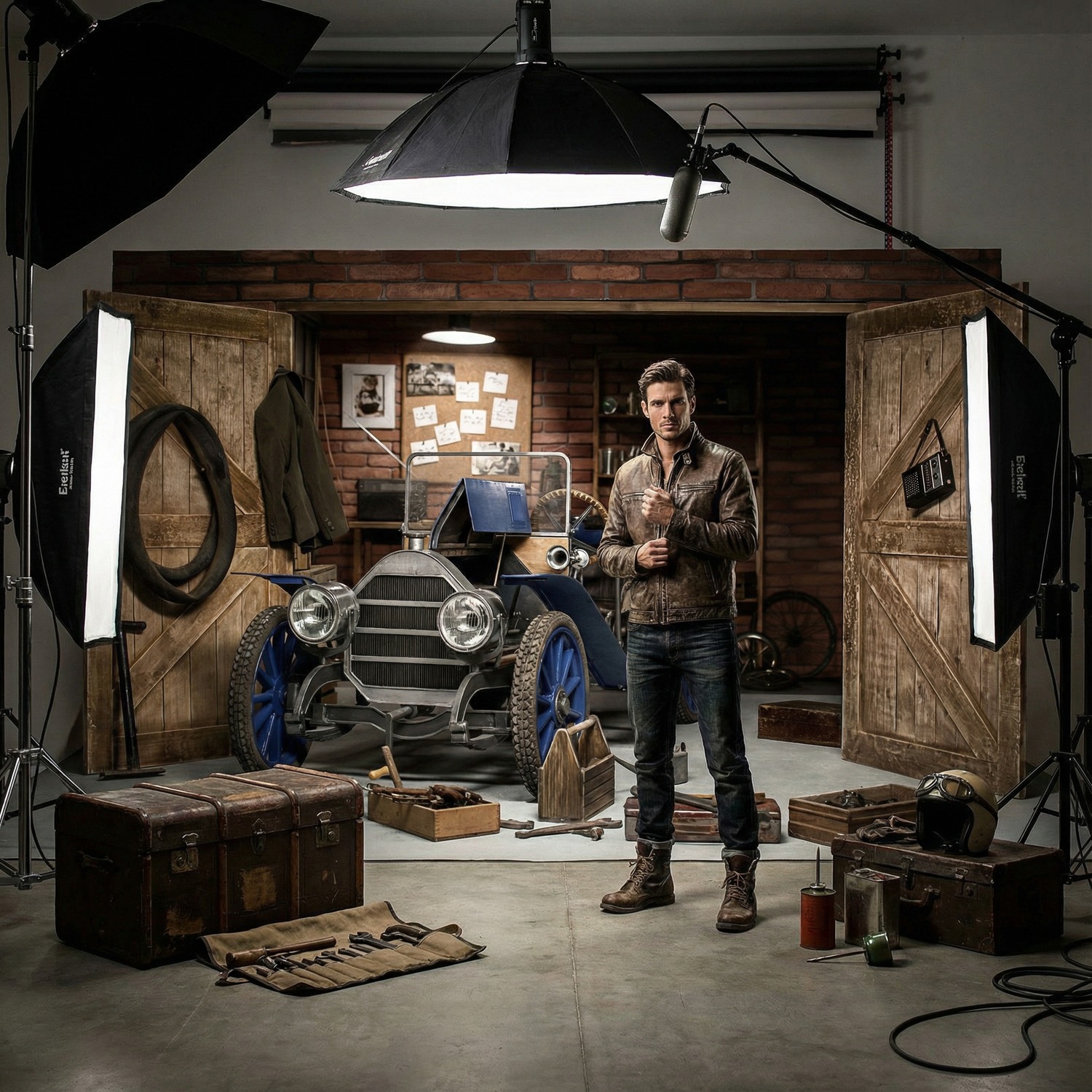 Wall Murals: Old car in the garage