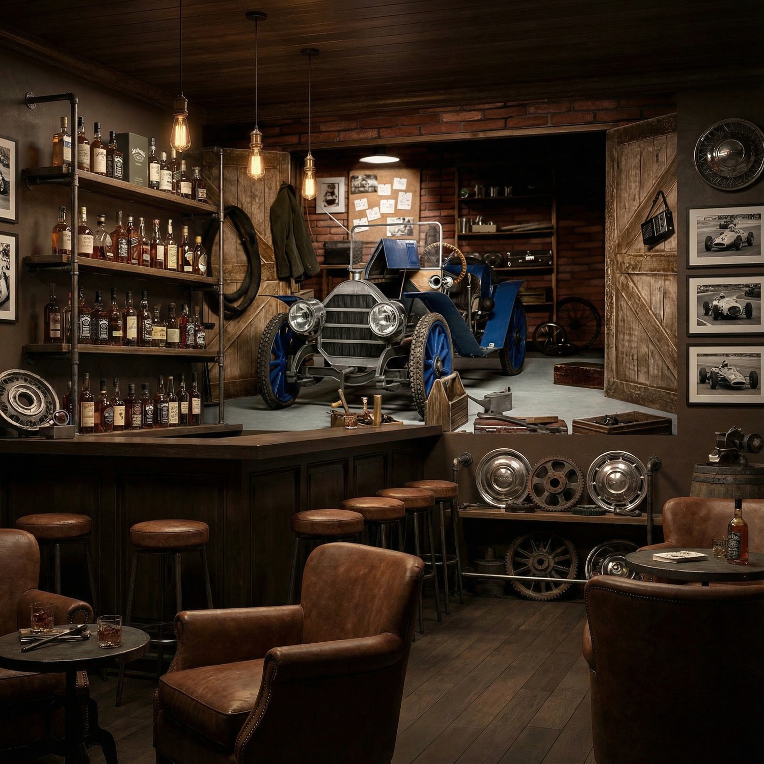 Wall Murals: Old car in the garage