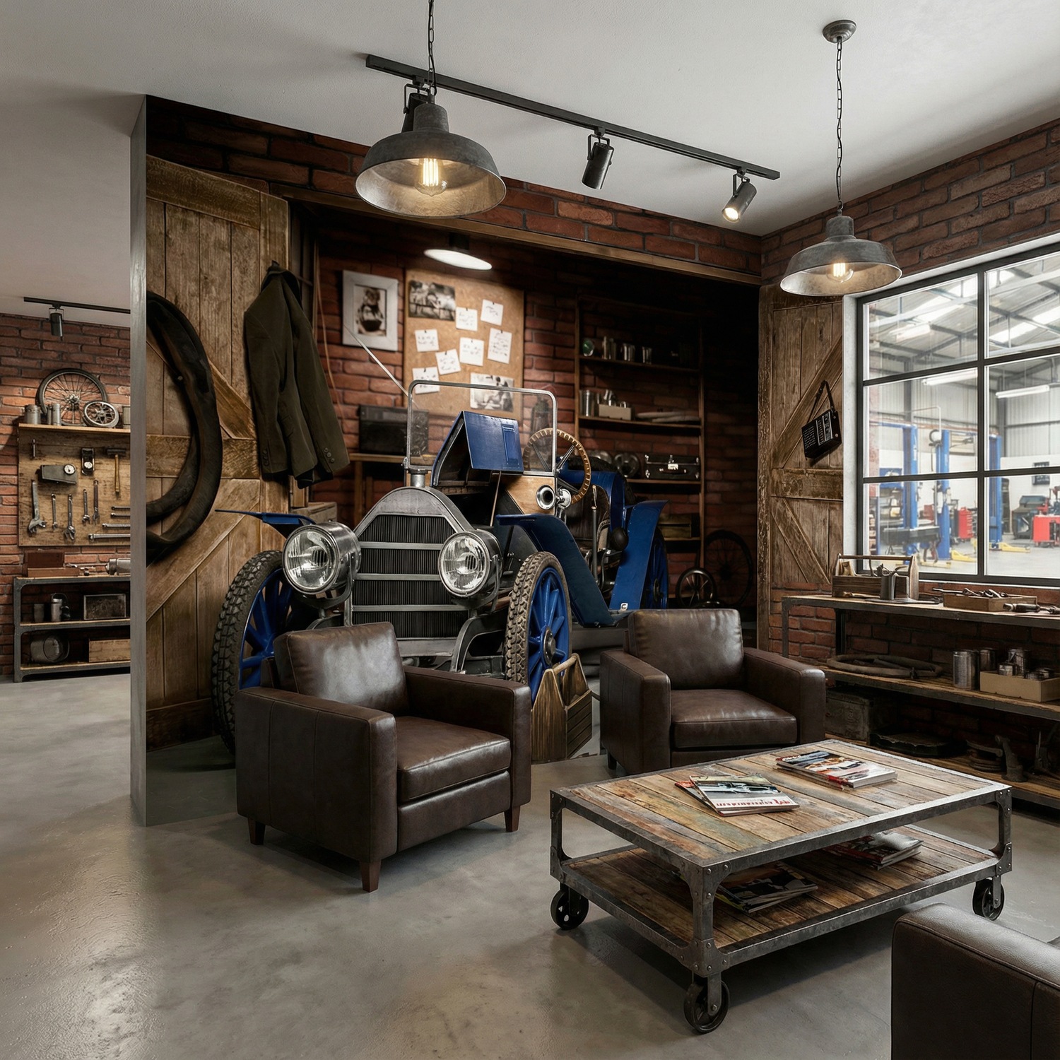 Wall Murals: Old car in the garage