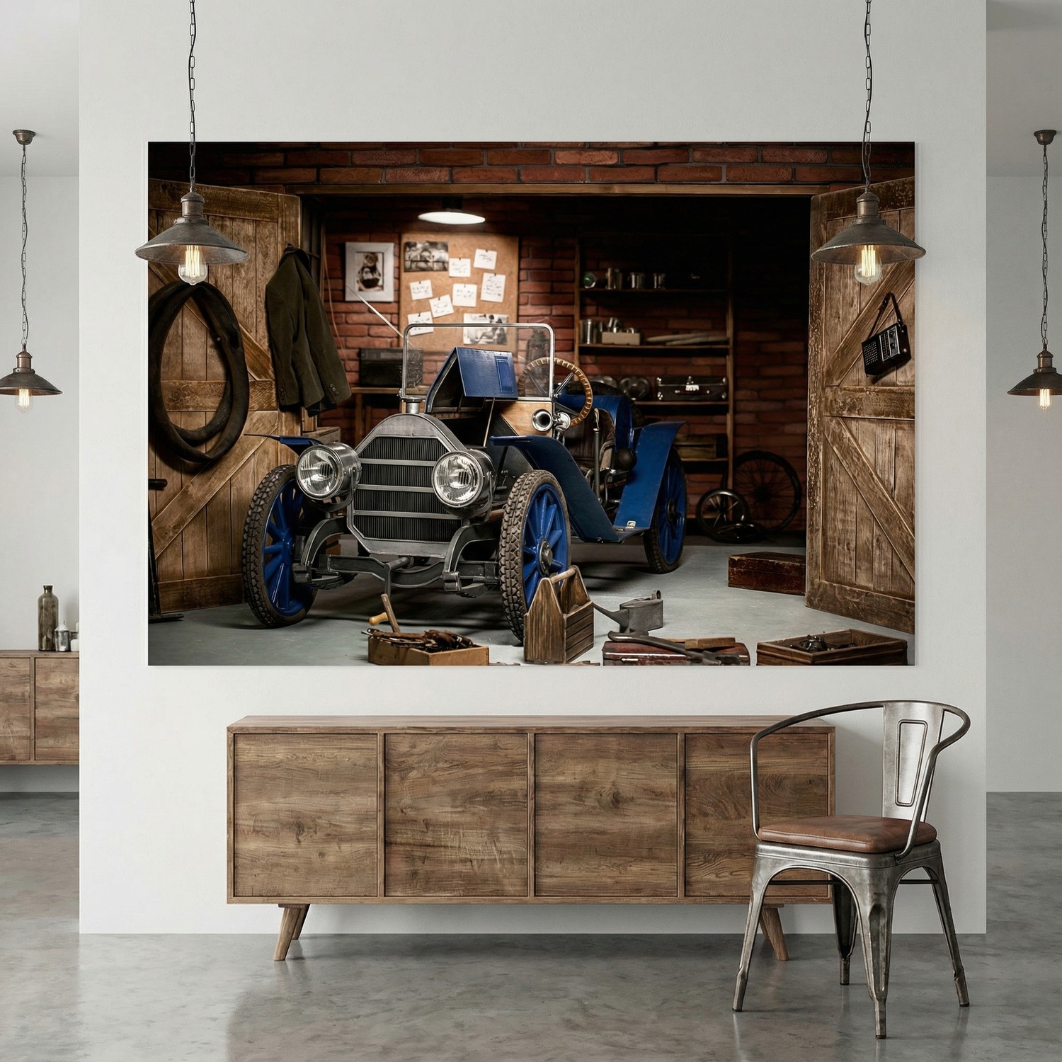 Wall Murals: Old car in the garage