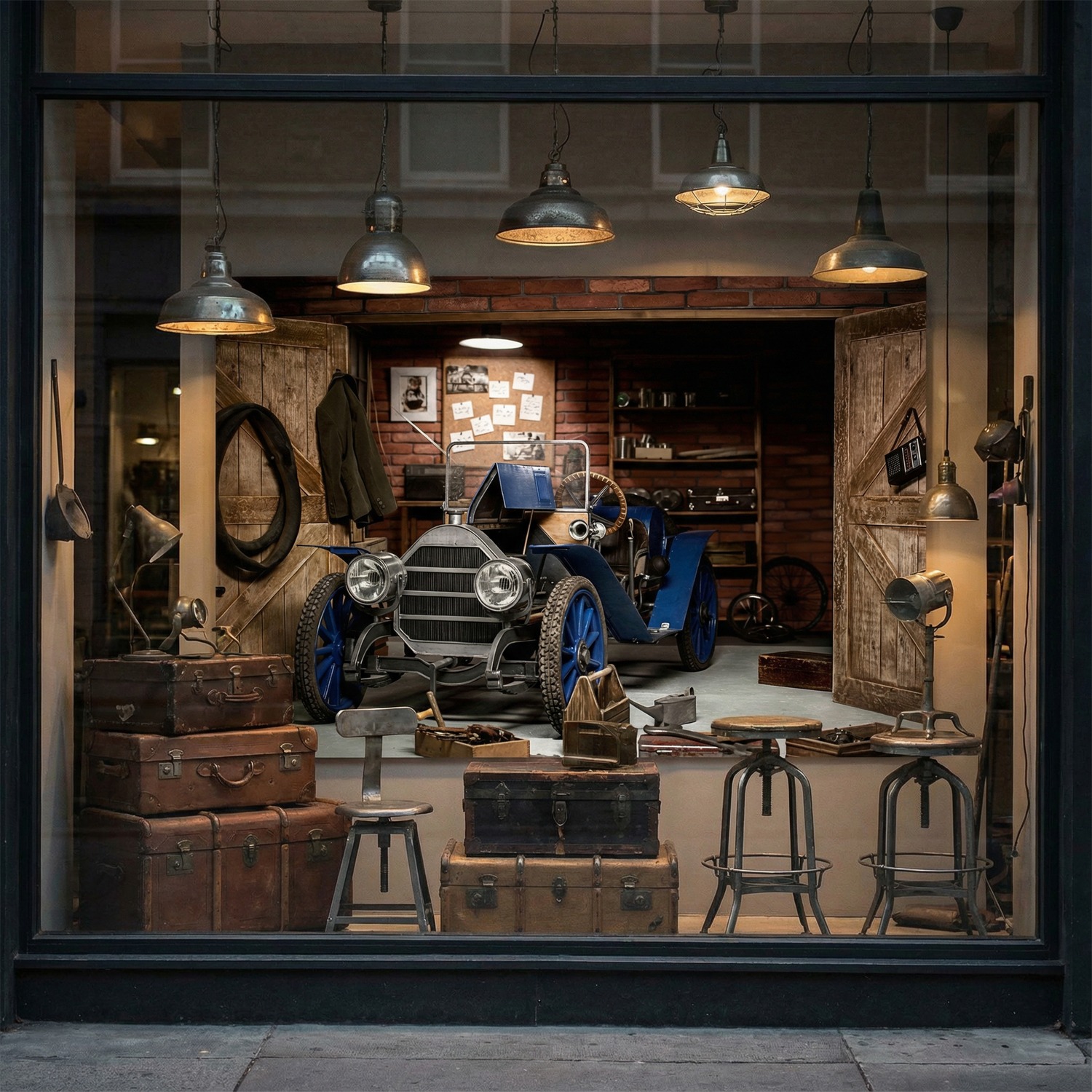 Wall Murals: Old car in the garage