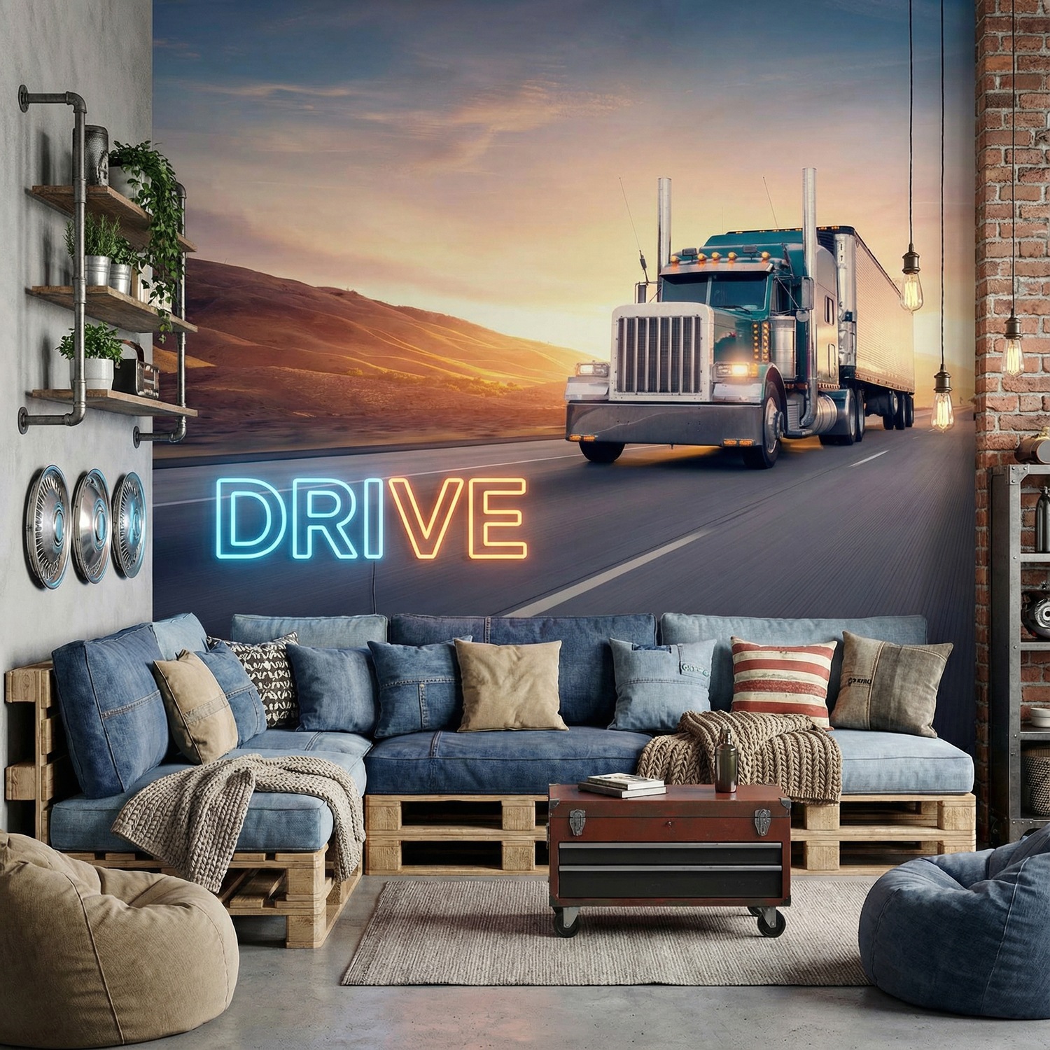Wall Murals: Truck on the road