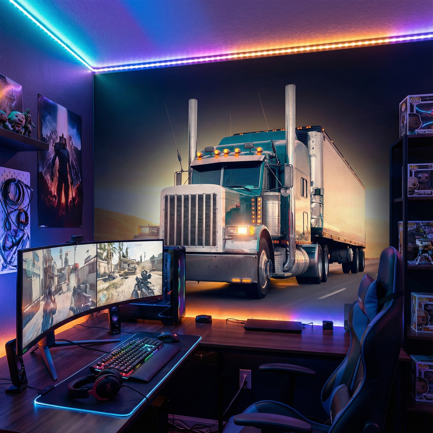 Wall Murals: Truck on the road