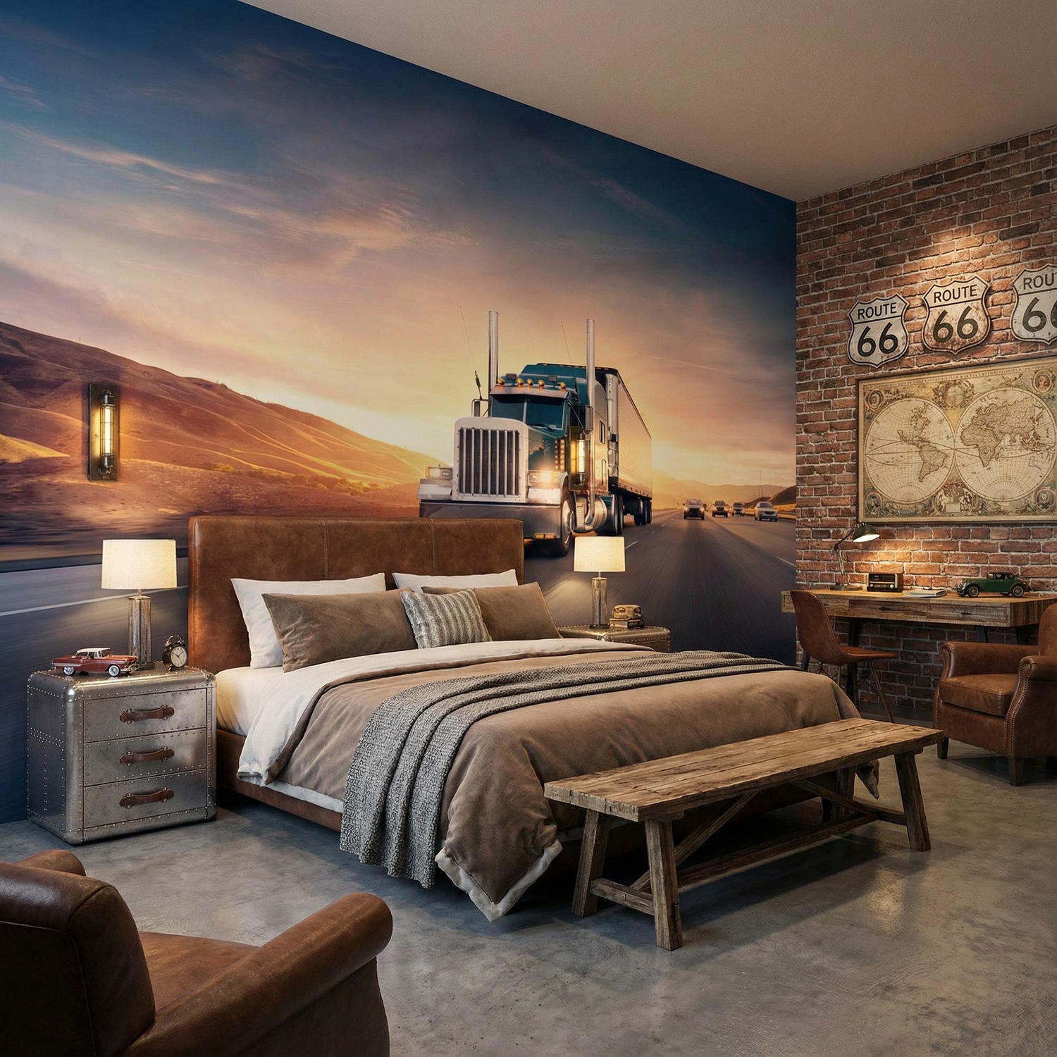 Wall Murals: Truck on the road