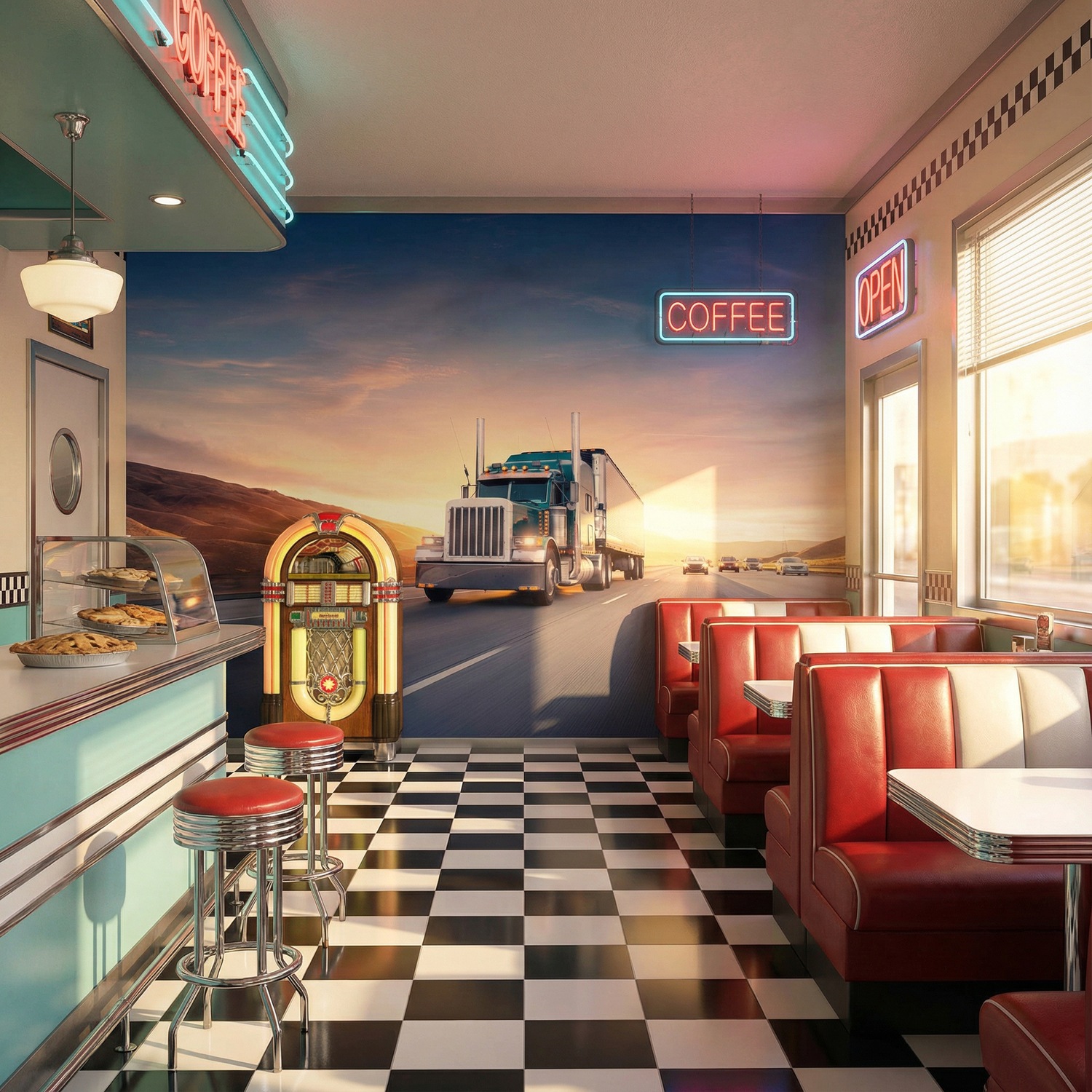 Wall Murals: Truck on the road