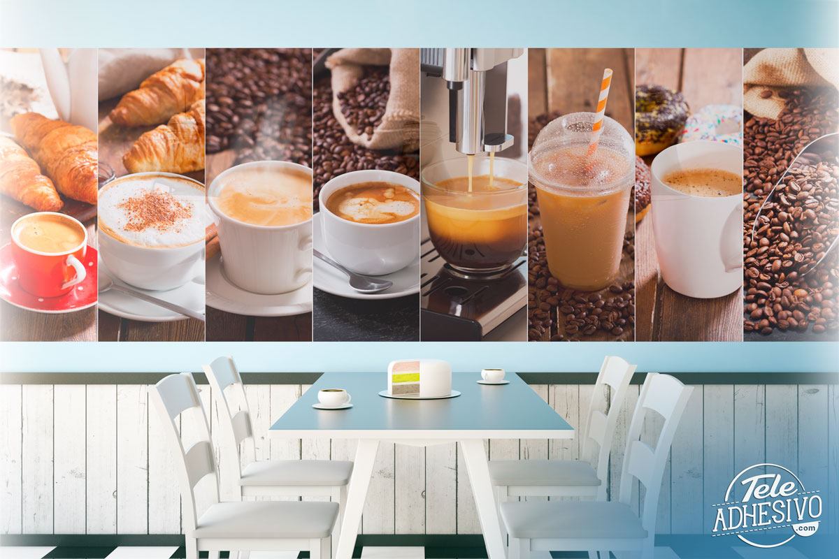 Wall Murals: Coffee and breakfast collage