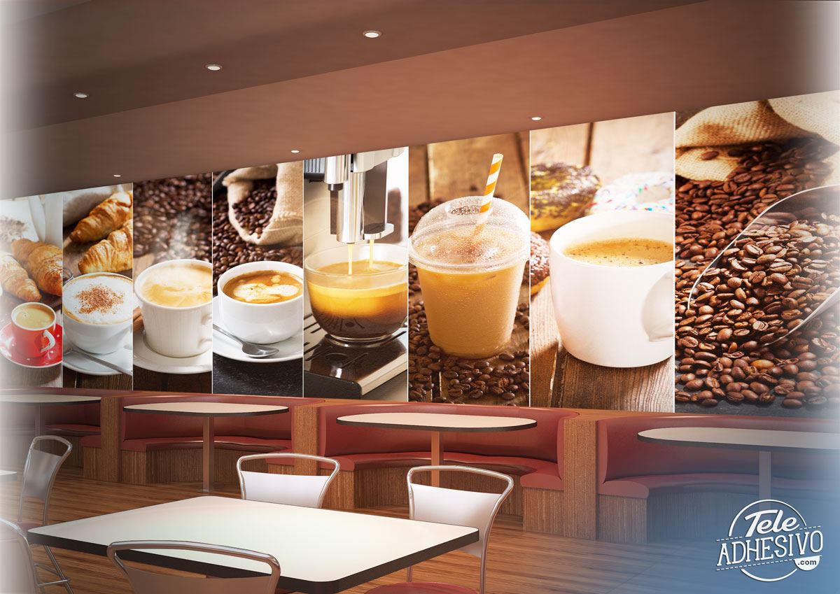 Wall Murals: Coffee and breakfast collage