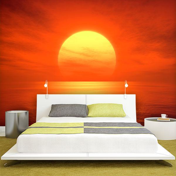 Wall Murals: Reddish sunset