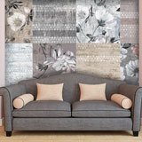 Wall Murals: Printed flowers and stitches 2