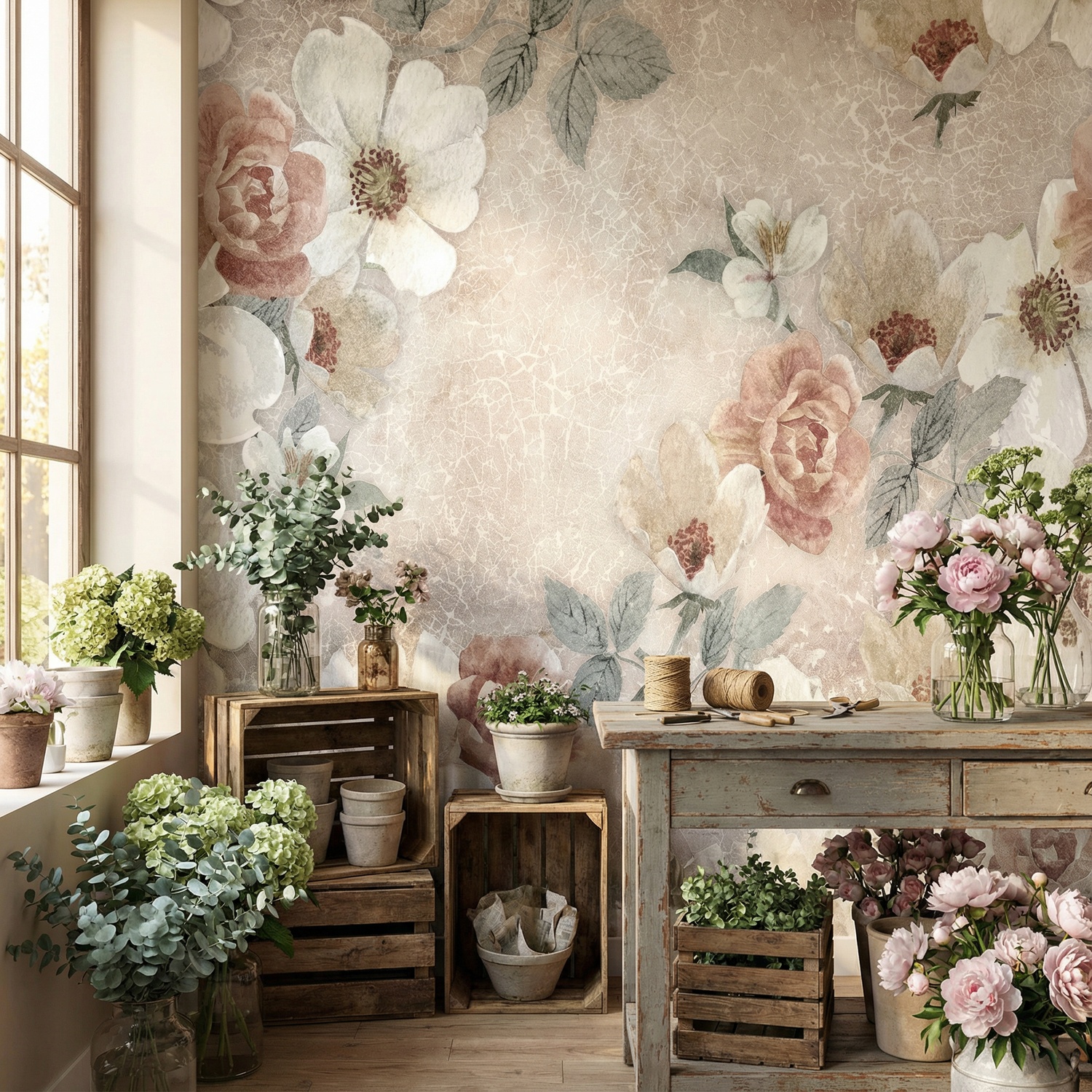 Wall Murals: Floral print