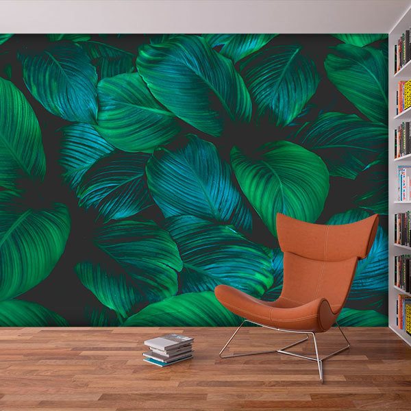Wall Murals: Leaf printing
