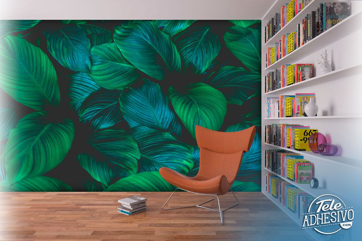 Wall Murals: Leaf printing