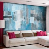 Wall Murals: Squares on a blue background 2