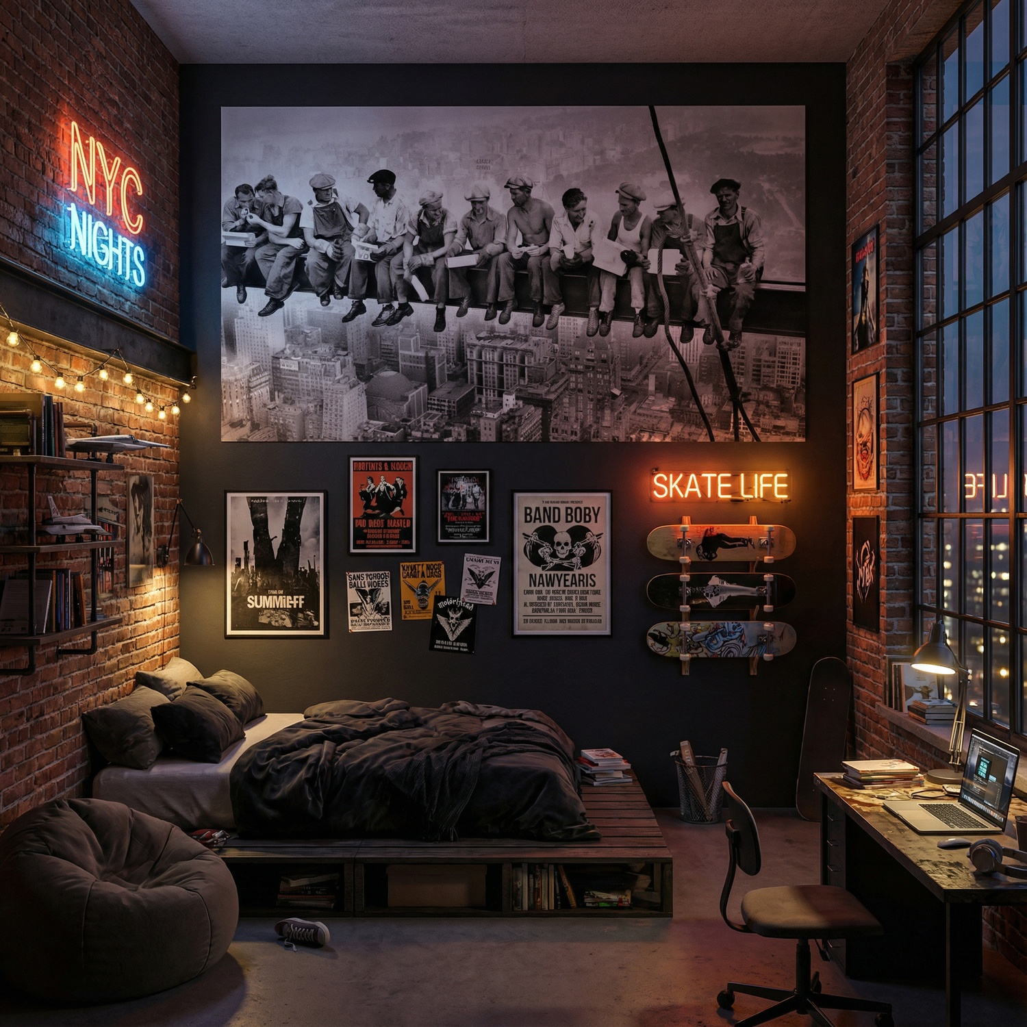 Wall Murals: Workers on the beam