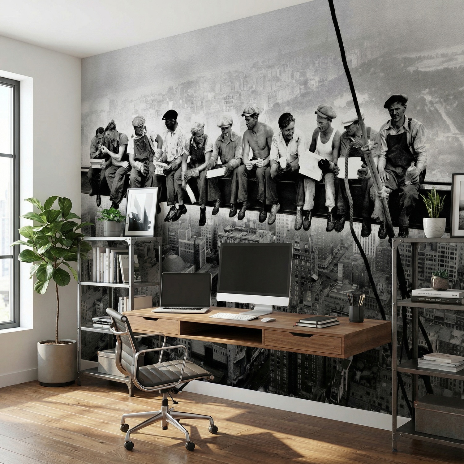 Wall Murals: Workers on the beam