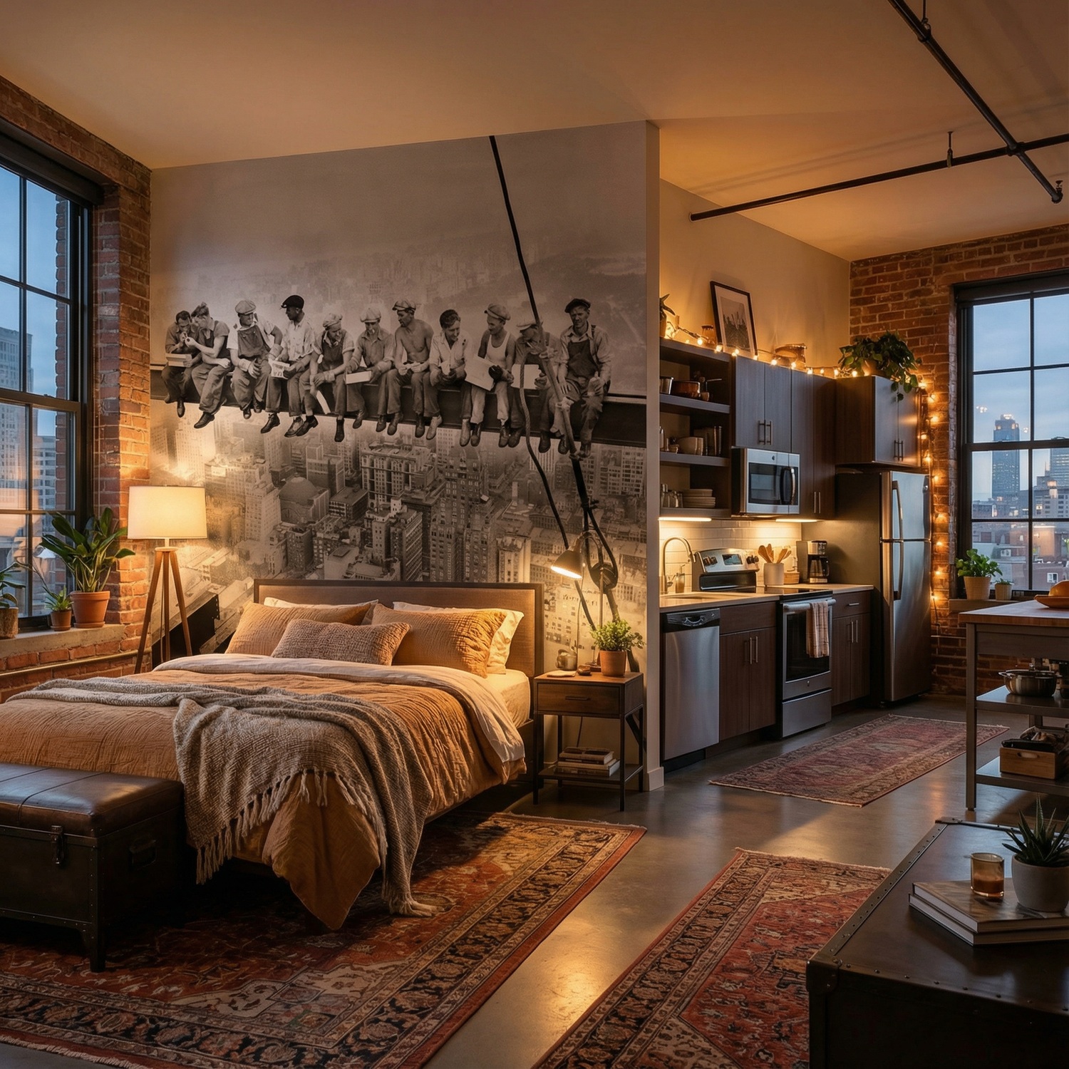 Wall Murals: Workers on the beam