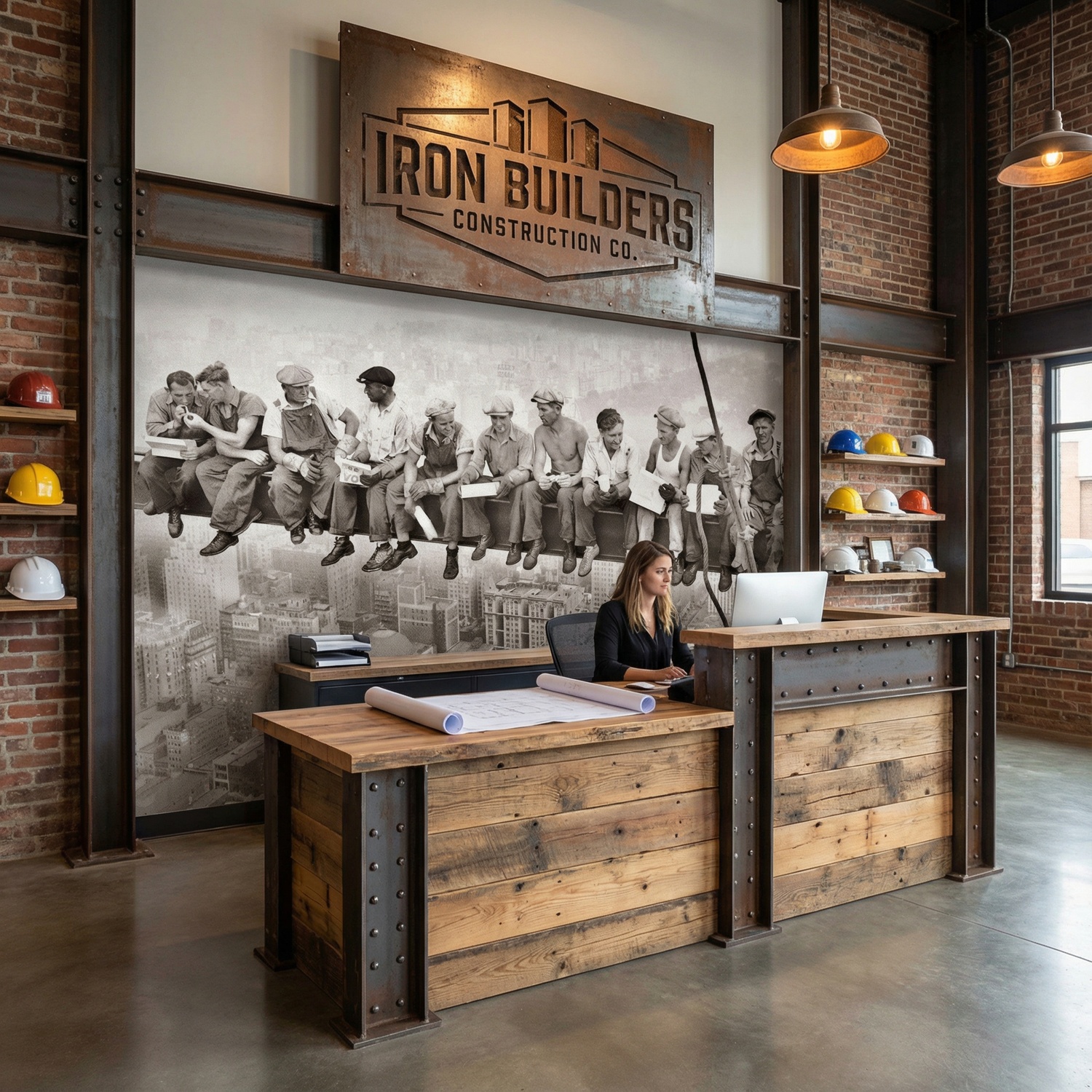 Wall Murals: Workers on the beam