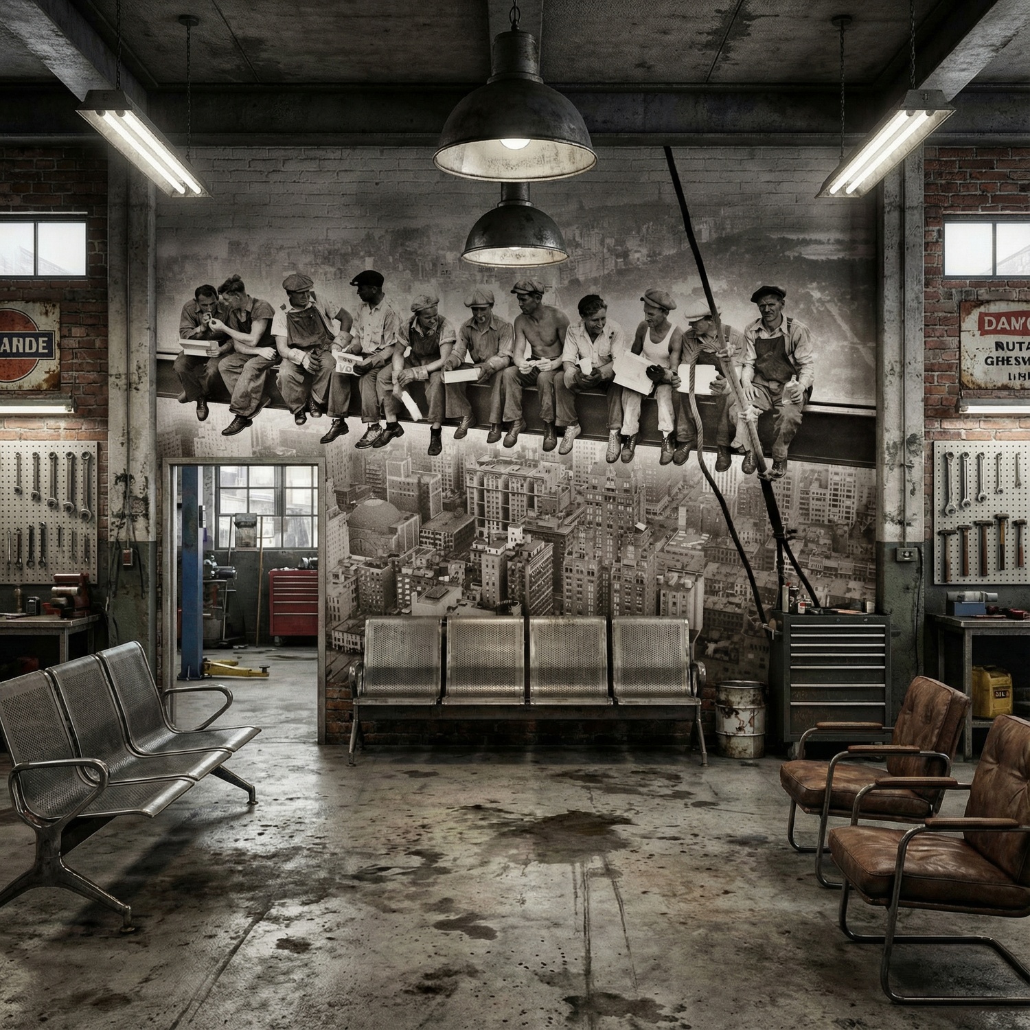 Wall Murals: Workers on the beam